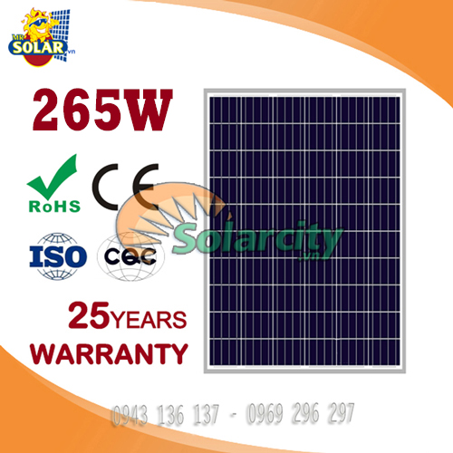 Tấm Thu Năng Lượng Mặt Trời Poly Solarcity 265W