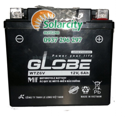 Ắc quy xe máy Globe  12V- 6Ah (WTZ6V)