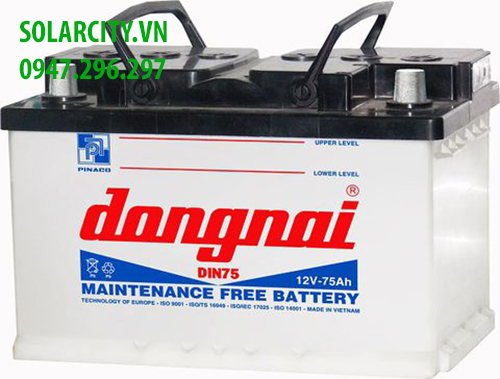 Ắc quy đồng nai nước 12v-75ah (Din75)