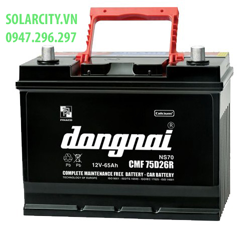 ẮC QUY ĐỒNG NAI KHÔ 12V-65Ah (75D26 (R/L) )