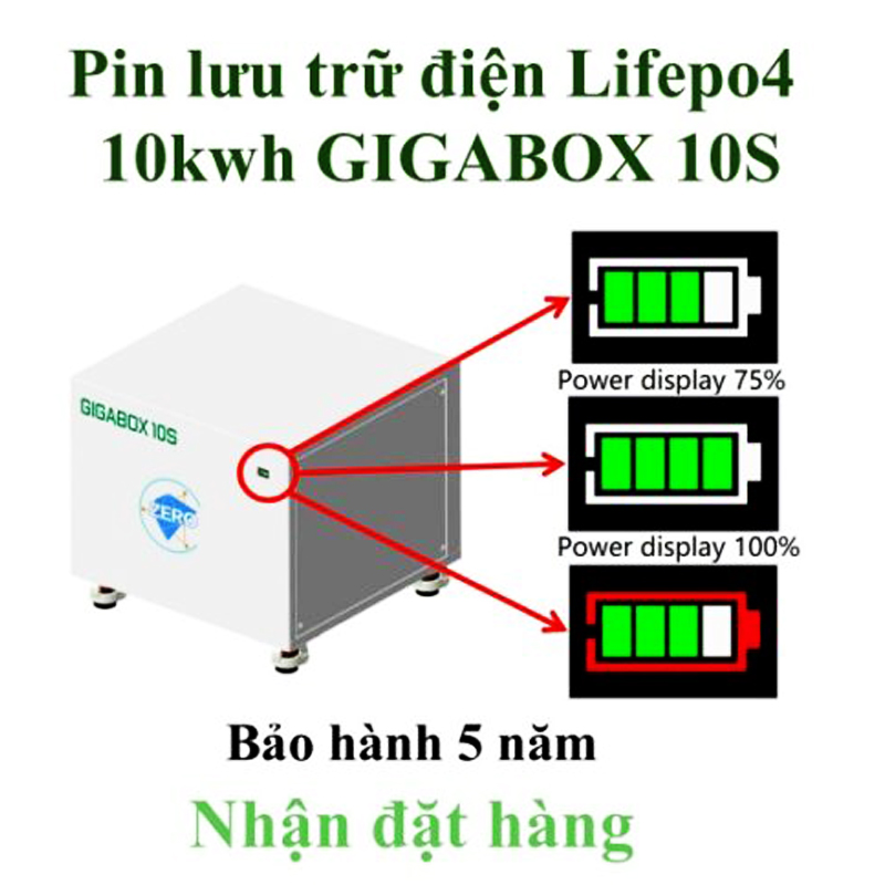 Pin lưu trữ Lithium10kwh GIGABOX 10S