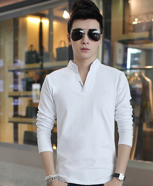 Áo thun nam dài tay cổ đứng, thiết kế thời trang, kiểu dáng lịch lãm