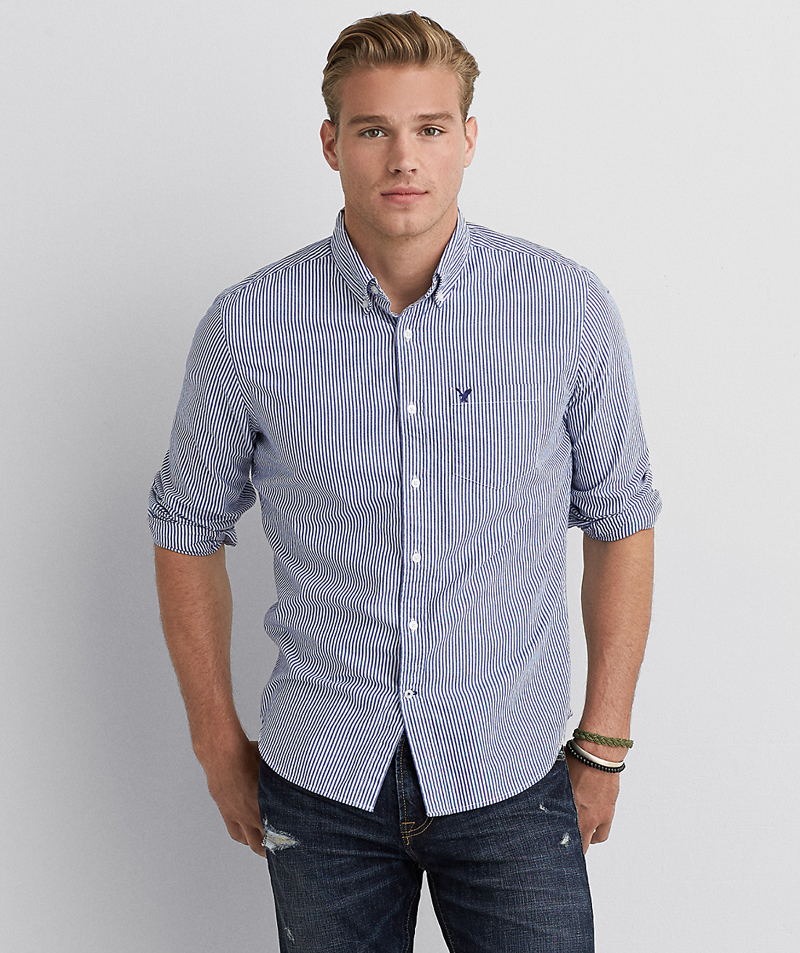 AEO STRIPE BUTTON DOWN SHIRT