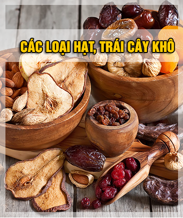 Các loại hạt và trái cây khô