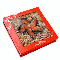 Hộp quà hạt dinh dưỡng hộp vuông hoa mơ 5 cánh HV5