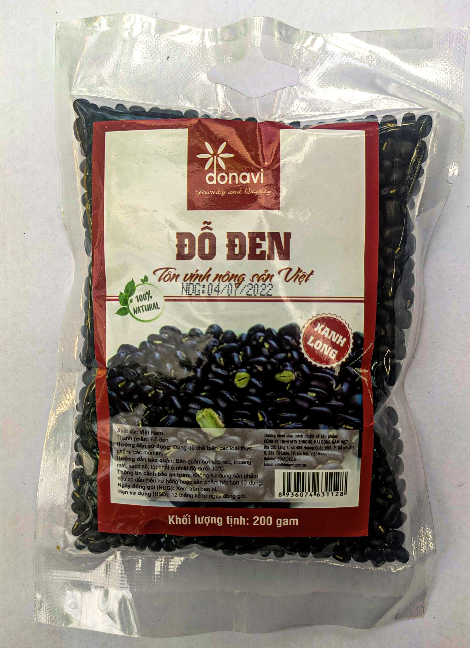 Đỗ đen xanh lòng 200g