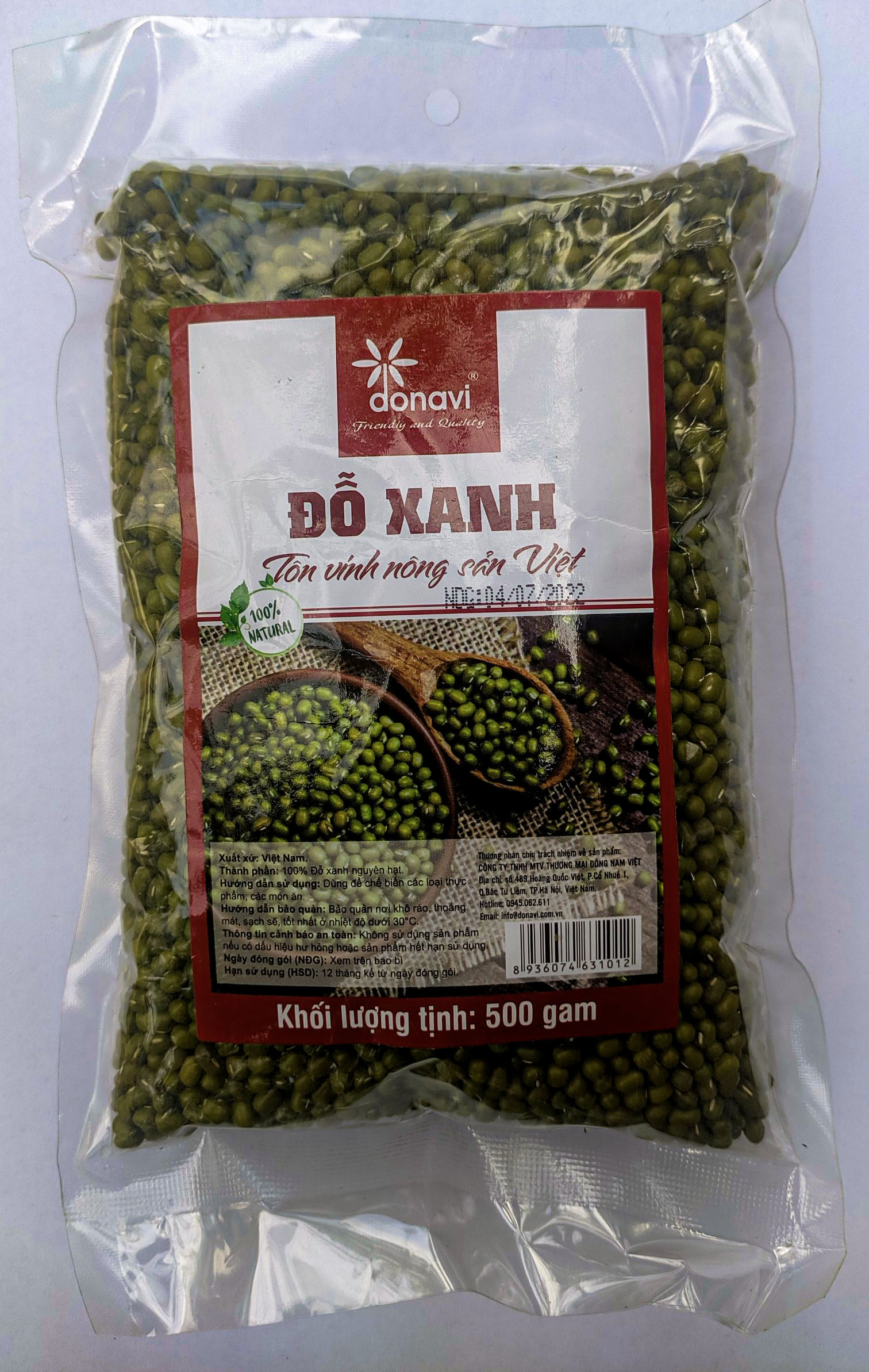 Đỗ xanh nguyên hạt 500g