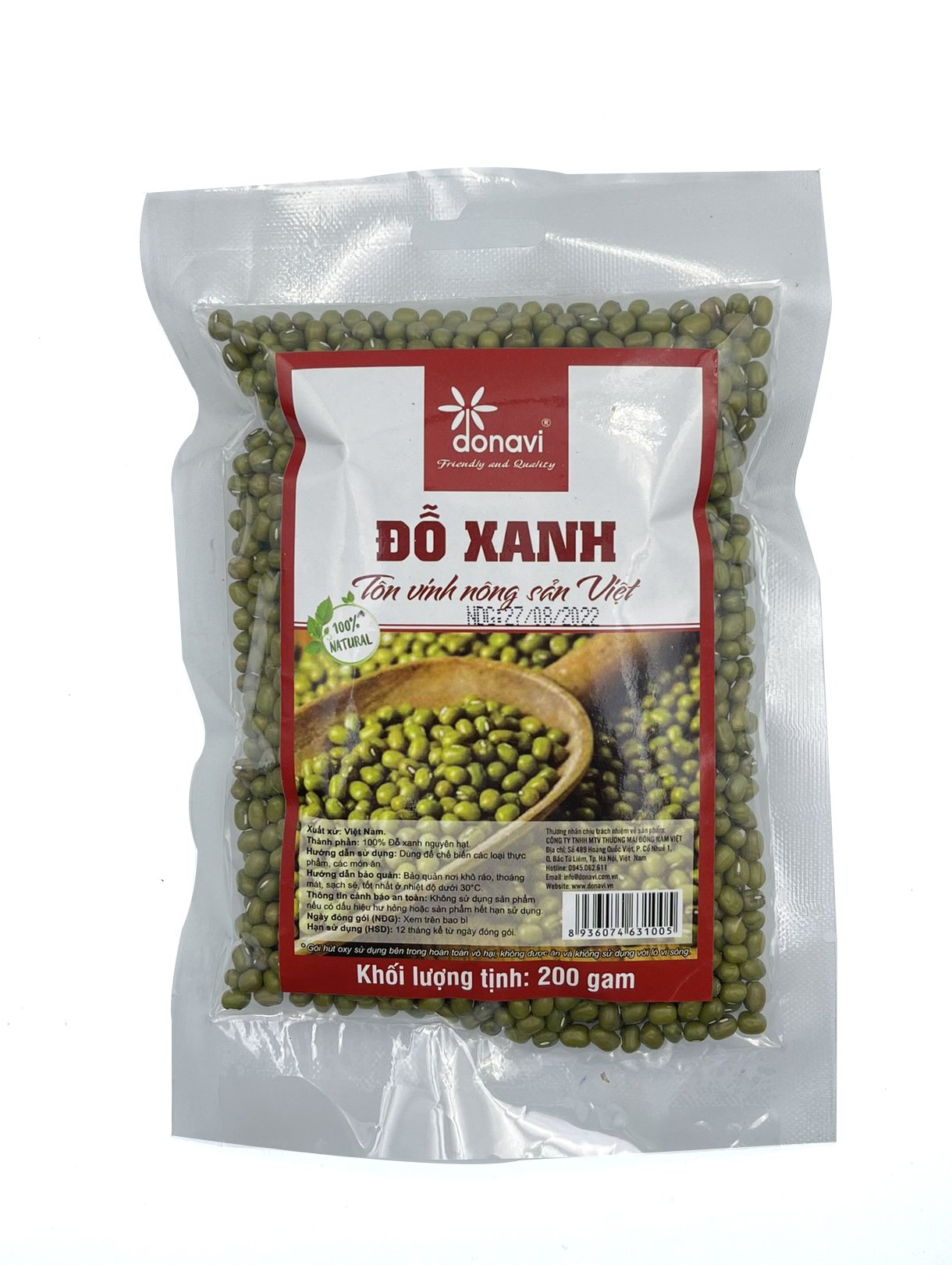 Đỗ xanh nguyên hạt 200g