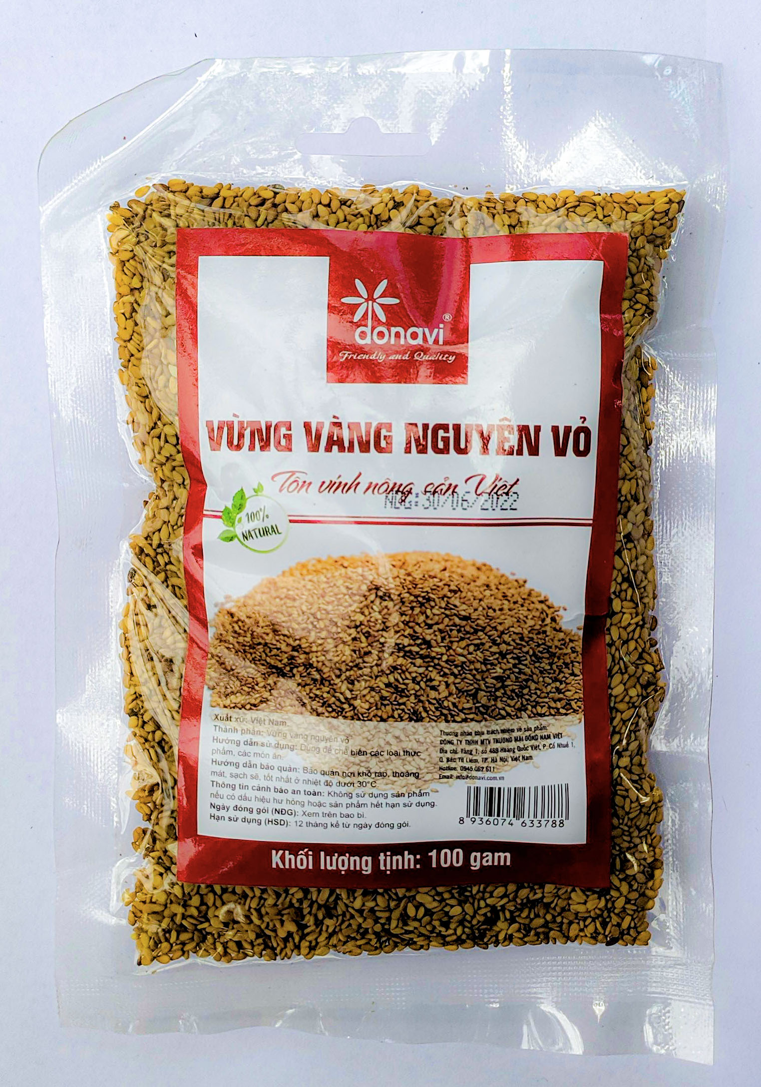 Vừng vàng nguyên vỏ 100g