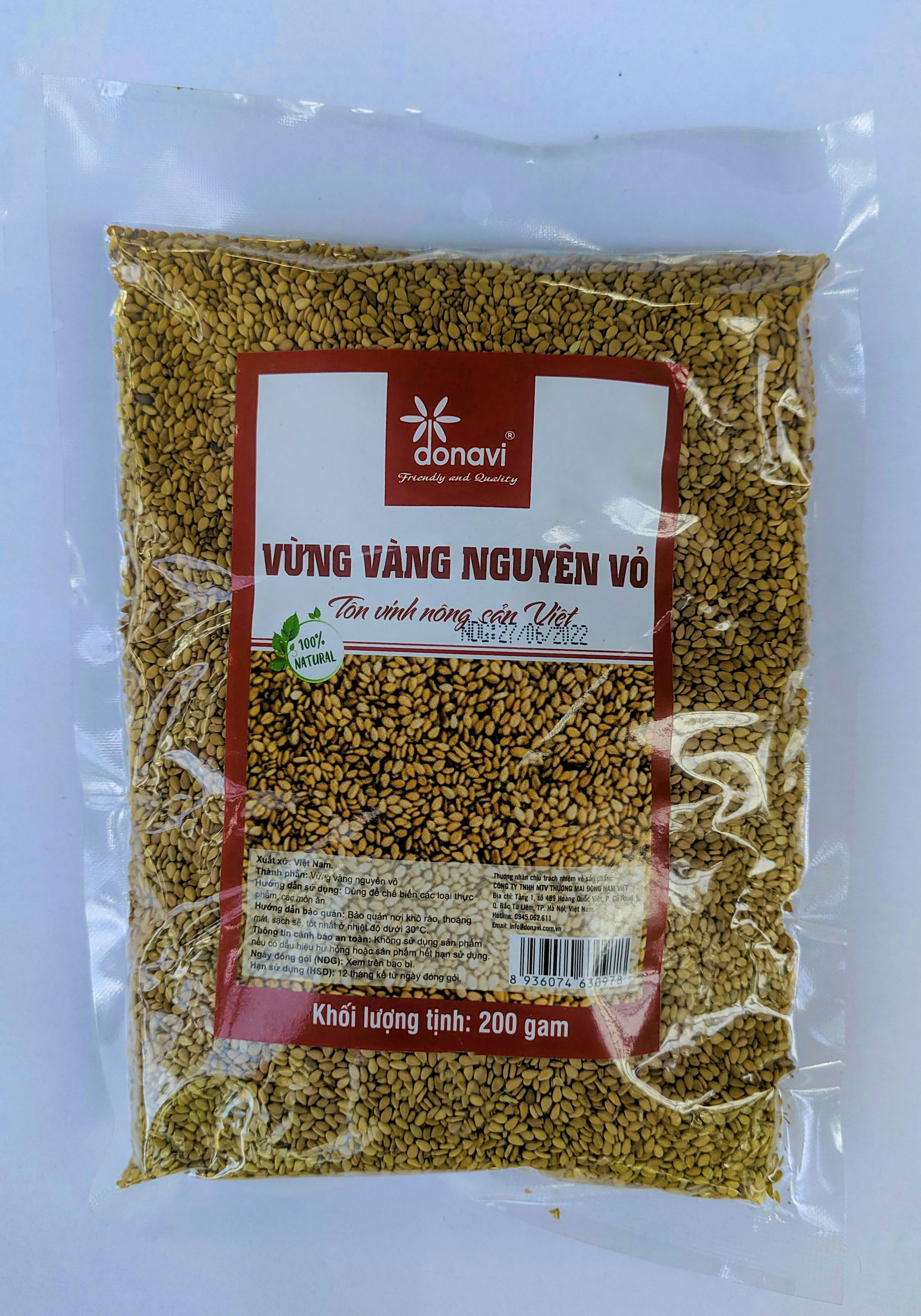 Vừng vàng nguyên vỏ 200g