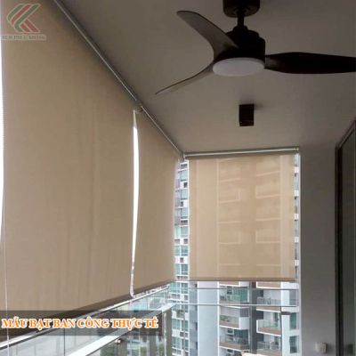 Bạt lò xo tự cuốn che nắng mưa ban công chung cư đẹp