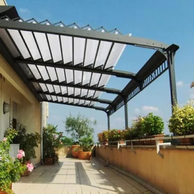 Bạt Mái Xếp Sân Thượng Che Nắng Mưa