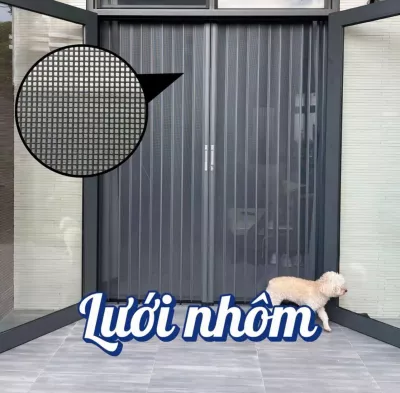 Cửa Xếp Ray Hệ Lá Nhôm Chống Chột Muỗi Hoà Phát