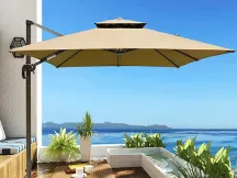 Dù hòa phát lệch tâm hệ nâng hạ màu xanh