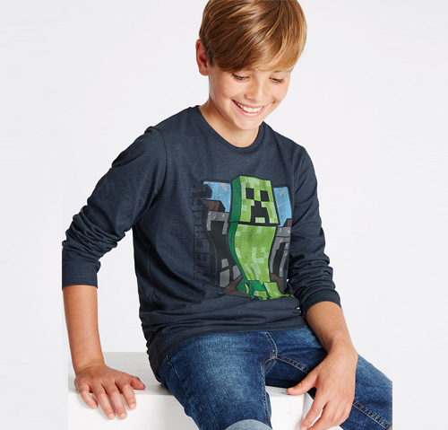 Minecraft Vintage Creeper Long Sleeve T-Shirt (5-14 Years)