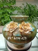 Lọ hoa Bát Tràng men kim sa đắp hoa nổi đẹp long lanh bạn không thể bỏ qua