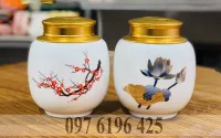 Lọ đựng trà sứ Bát Tràng