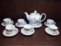 Bộ trà vẽ trúc vàng kim