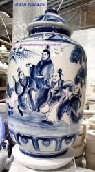 Vò rượu vẽ ngũ tiên dáng ống cao