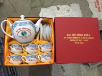 Ấm chén viền Hà Nội in logo