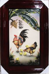 Tranh sứ vẽ kim ngọc mãn đường đắp nổi kích thước 94cmx 62cm -chất liệu gốm sứ cao cấp Bát Tràng