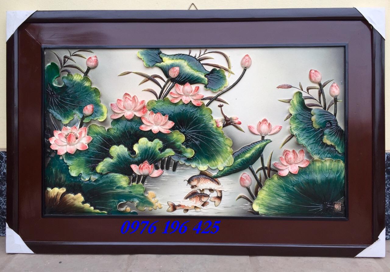 Tranh gốm sứ  phú quý trường thọ 94x61 (cm)