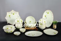 Bộ bát đĩa men kem hoa bồ công anh