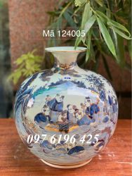 Bình hút lộc bách nhi vẽ vẽ kim24k cao 38cm