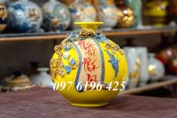 Bình hút tài lộc  cuốn thư phát tài phát lộc cao 30cm  màu vàng