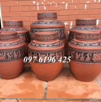 Chum sành ngâm rượu họa tiết Đông sơn Âu Lạc