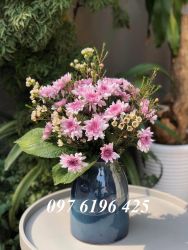 Lọ hoa men hỏa biến sáng ống trúc