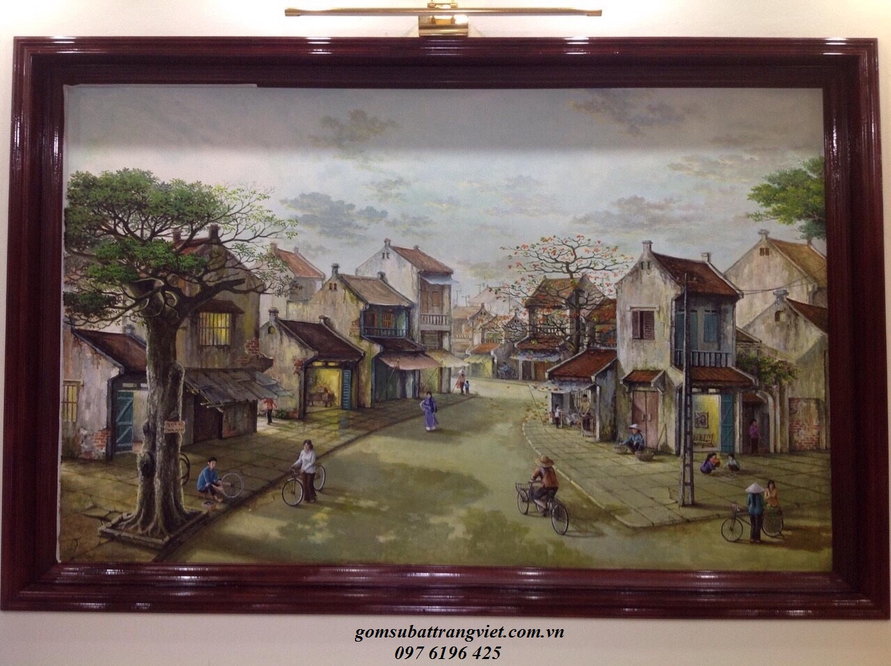 Tranh sứ phố cổ kích thước  125cm x180cm