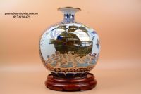 bình hút tài lộc thuận buồm xuôi gió vẽ vàng cao 35cm hàng kỹ