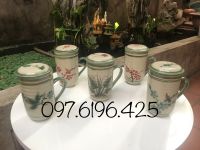 Cốc sứ lọc trà men màu vẽ tay gốm sứ Bát Tràng