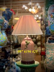 Đèn ngủ gốm để bàn ếch xanh cao 52cm