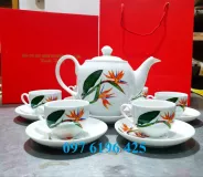 Bộ ấm trà  dáng Minh Long họa tiết hoa thiên điểu