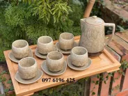 Bộ bình nước men hỏa biến màu sữa