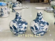 Lọ củ tỏi men rạn cao 60cm vẽ tùng hạc hàng kỹ