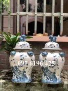 Chóe sứ men rạn vẽ hoa sen dung tích 40L