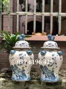 Chóe sứ men rạn vẽ hoa sen dung tích 40L