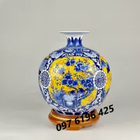 Bình hút tài lộc vẽ tứ cảnh cao 30cm hàng kỹ