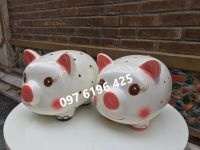 Heo sứ tiết kiệm chấm bi gốm sứ Bát Tràng