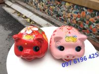 Heo tiết kiệm bằng sứ  dáng đầu tròn có chữ