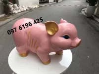 Heo tiết kiệm bằng sứ dáng đứng cỡ lớn gốm sứ Bát Tràng