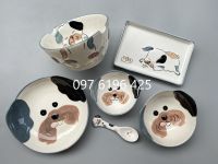 Bộ bát ăn dặm cho bé 6 chi tiết hình chó