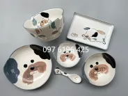Bộ bát ăn dặm cho bé 6 chi tiết hình chó