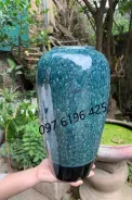 Lọ hoa Bát Tràng  men hỏa biến dáng bom