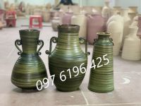 Lọ hoa bằng gốm mộc hàng vuốt tay gốm sứ Bát Tràng