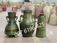 Lọ hoa bằng gốm mộc hàng vuốt tay gốm sứ Bát Tràng