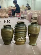 Lọ hoa gốm trang trí hàng vuốt tay gốm sứ Bát Tràng